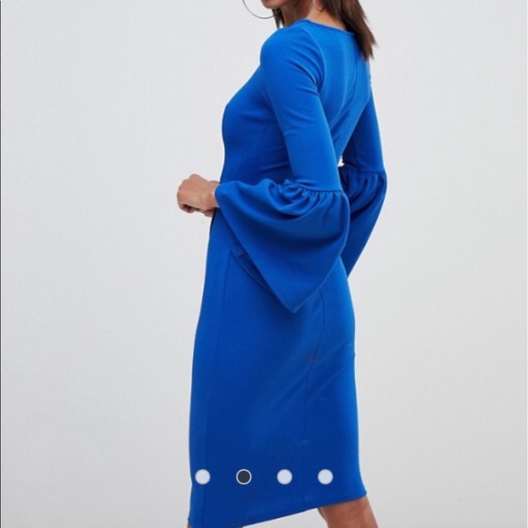 Club L midi-length pencil dress with frill sleeves - Picture 2 of 6